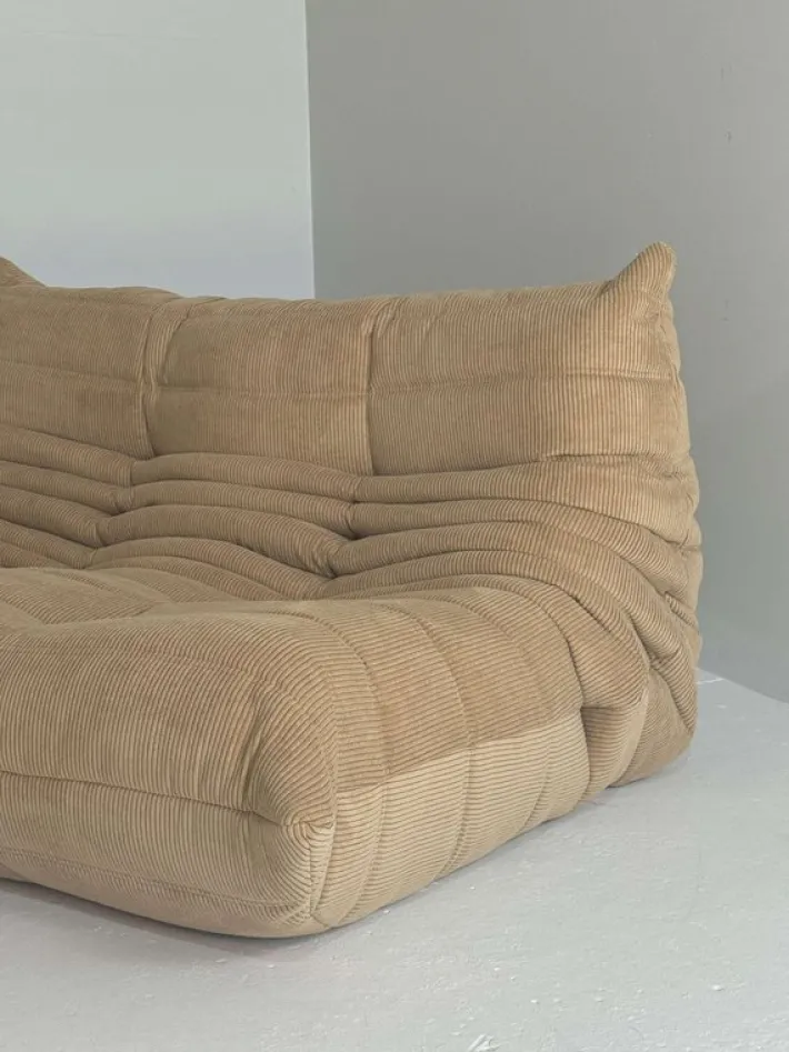 Pamono Brown Togo Sofas from Ligne Roset, Set of 3