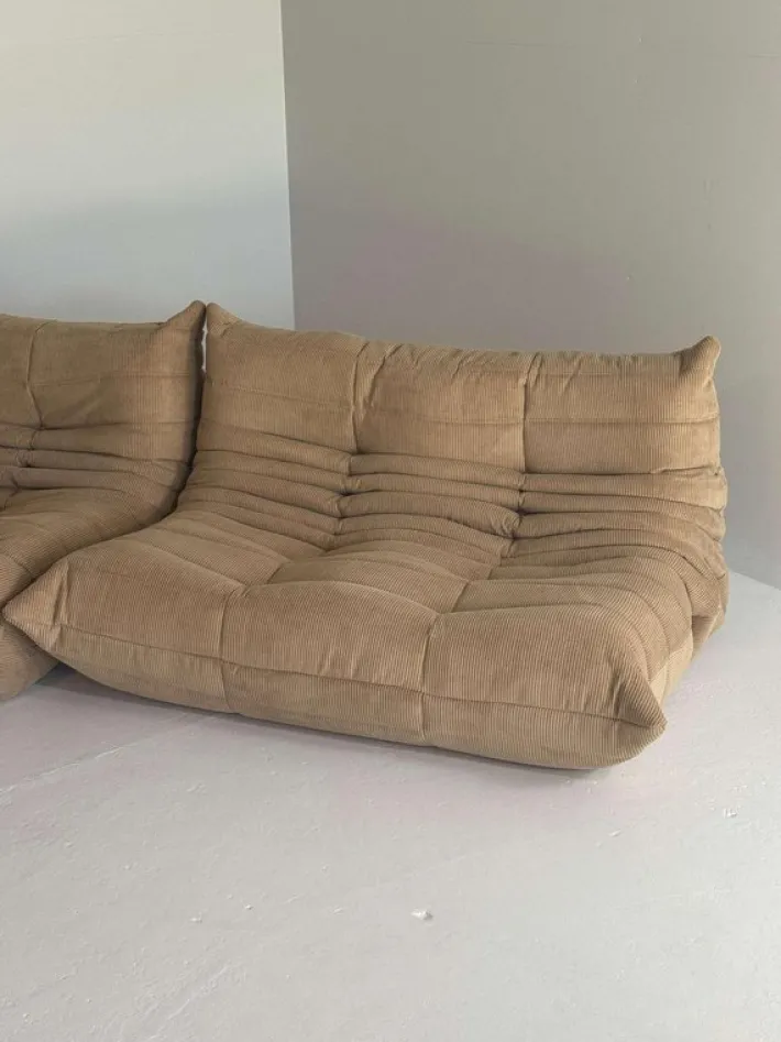 Pamono Brown Togo Sofas from Ligne Roset, Set of 3
