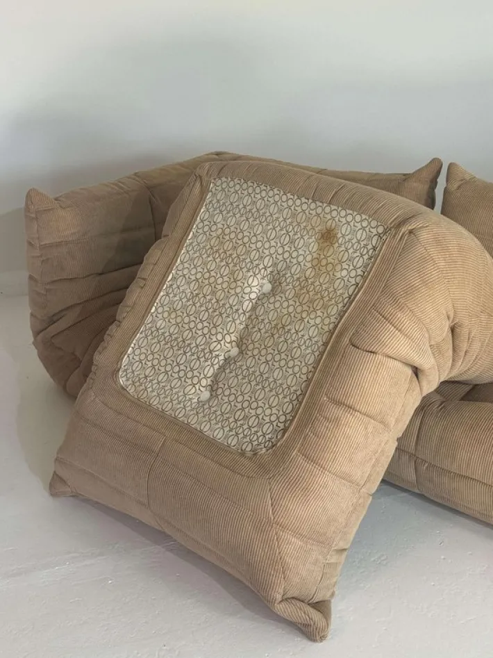 Pamono Brown Togo Sofas from Ligne Roset, Set of 3