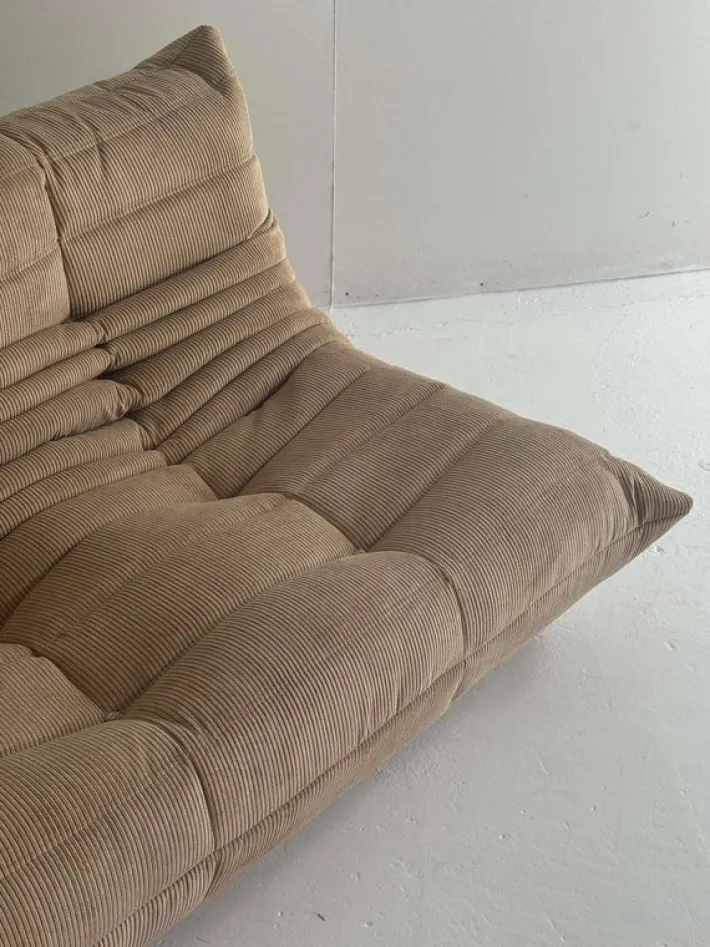 Pamono Brown Togo Sofas from Ligne Roset, Set of 3