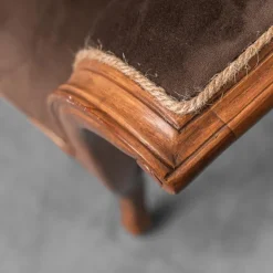 Pamono Brown Velvet and Wood Entrance Sofa Bench, 1950s Discount