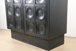 Pamono Brutalist Blackened Wood Sculptural Sideboard Cabinet, 1970s Outlet