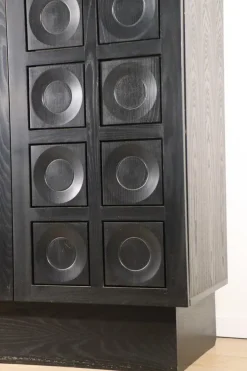 Pamono Brutalist Blackened Wood Sculptural Sideboard Cabinet, 1970s Outlet