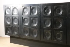 Pamono Brutalist Blackened Wood Sculptural Sideboard, 1970s Best