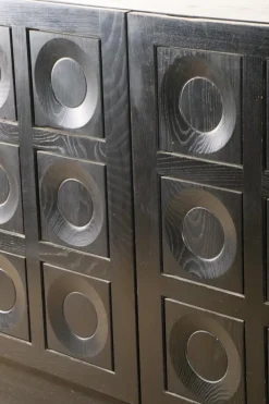 Pamono Brutalist Blackened Wood Sculptural Sideboard, 1970s Best