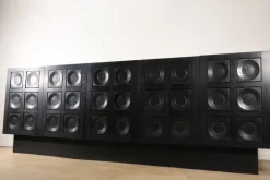 Pamono Brutalist Blackened Wood Sculptural Sideboard, 1970s Best