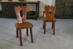 Pamono Brutalist Chairs in Elm from Aranjou, 1960s, Set of 2 Clearance