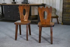 Pamono Brutalist Chairs in Elm from Aranjou, 1960s, Set of 2 Clearance