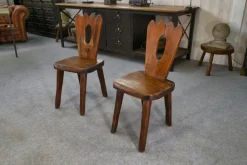 Pamono Brutalist Chairs in Elm from Aranjou, 1960s, Set of 2 Clearance