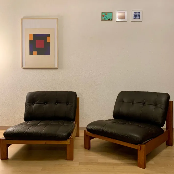 Pamono Brutalist Chairs in the style of Pierre Chapo, 1970s, Set of 2 Best