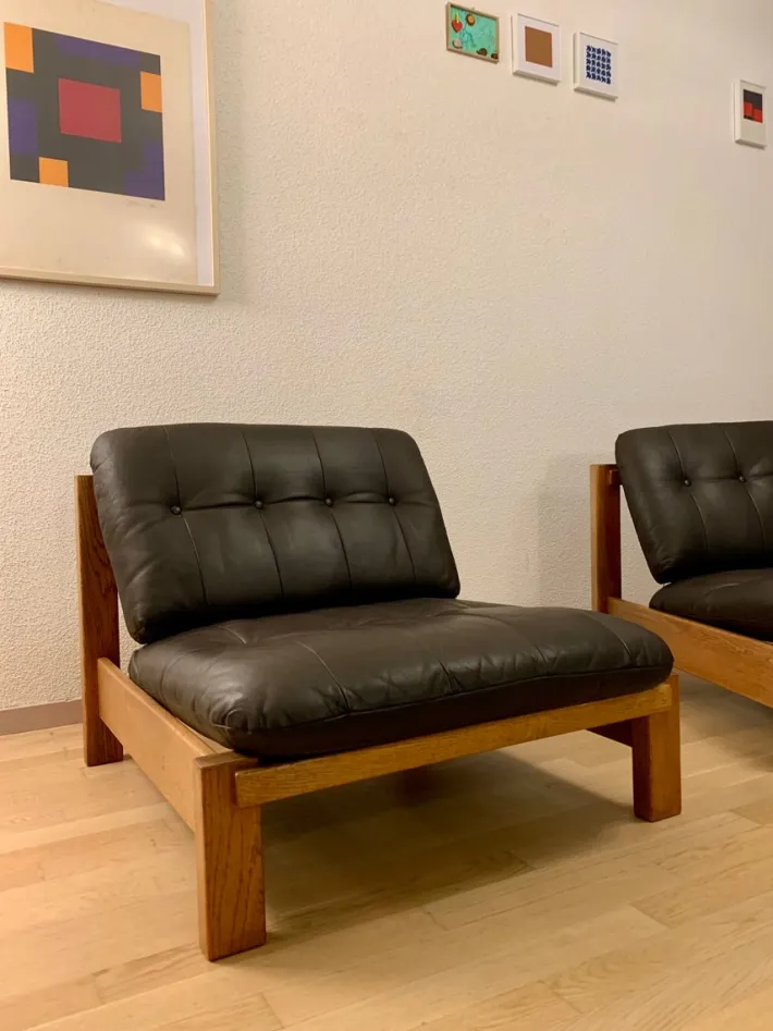 Pamono Brutalist Chairs in the style of Pierre Chapo, 1970s, Set of 2 Best