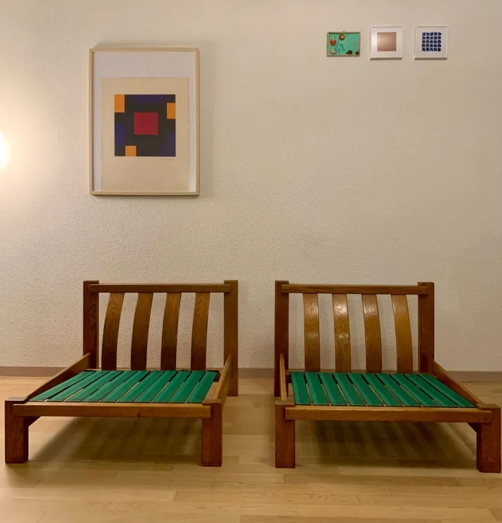 Pamono Brutalist Chairs in the style of Pierre Chapo, 1970s, Set of 2 Best