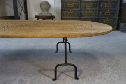Pamono Brutalist Coffee Table in Oak and Wrought Iron, 1950s Clearance