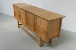 Pamono Brutalist Danish Low Oak Sideboard attributed to Henning Kjærnulf, 1960s