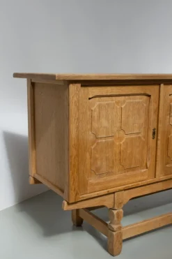 Pamono Brutalist Danish Low Oak Sideboard attributed to Henning Kjærnulf, 1960s