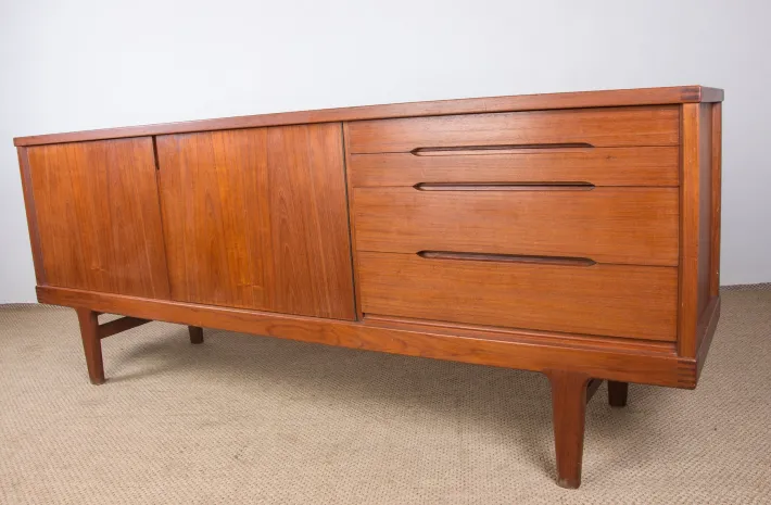 Pamono Brutalist Danish Teak Sideboard by Henning Kjærnulf for Vejle Stole, 1960s Discount