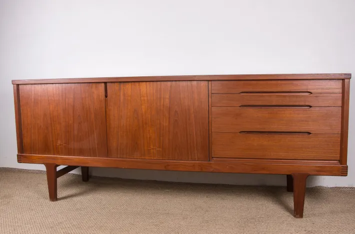 Pamono Brutalist Danish Teak Sideboard by Henning Kjærnulf for Vejle Stole, 1960s Discount