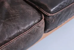 Pamono Brutalist Light Oak and Dark Leather Sofa by Harry de Groot for Leolux, 1970s Discount