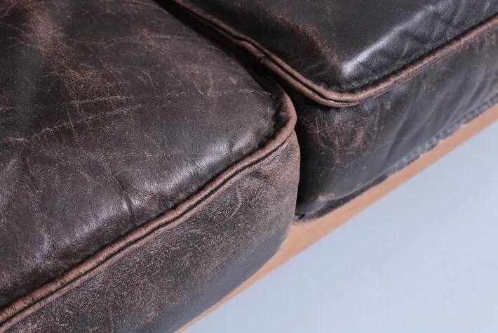Pamono Brutalist Light Oak and Dark Leather Sofa by Harry de Groot for Leolux, 1970s Discount