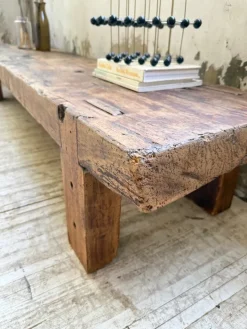 Pamono Brutalist Oak Coffee Table Bench, 1950s Sale