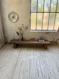 Pamono Brutalist Oak Coffee Table Bench, 1950s Sale