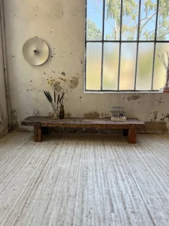 Pamono Brutalist Oak Coffee Table Bench, 1950s Sale