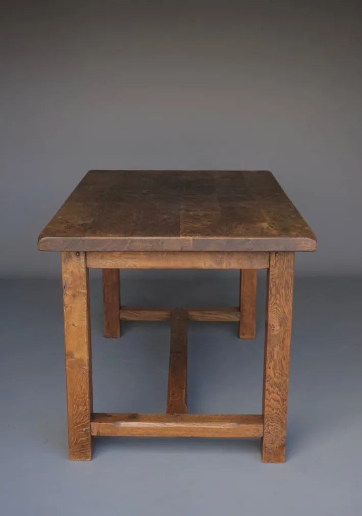 Pamono Brutalist Rustic Oak Dining Table from De Puydt, 1970s Online