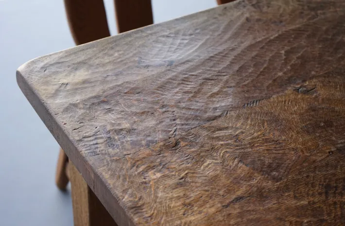 Pamono Brutalist Rustic Oak Dining Table from De Puydt, 1970s Online