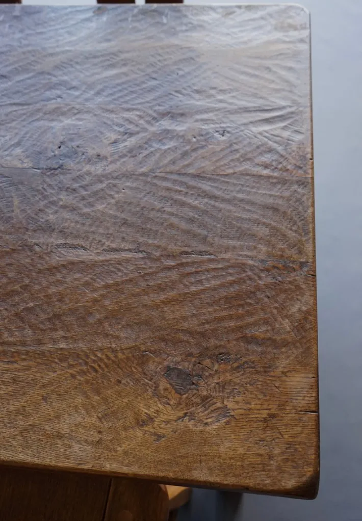 Pamono Brutalist Rustic Oak Dining Table from De Puydt, 1970s Online