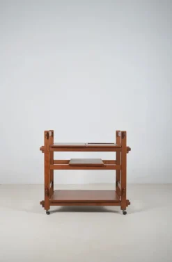 Pamono Brutalist Serving Trolley with Interchangeable Trays, 1970s Hot
