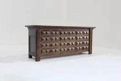 Pamono Brutalist Spanish Carved Sideboard Chest of Drawers, 1960s