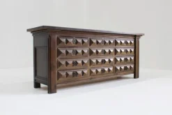 Pamono Brutalist Spanish Carved Sideboard Chest of Drawers, 1960s