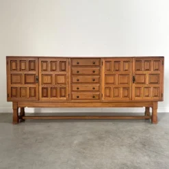 Pamono Brutalist Style Spanish Sideboard in Oak, 1970s Clearance