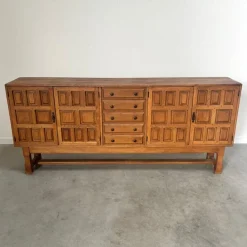 Pamono Brutalist Style Spanish Sideboard in Oak, 1970s Clearance