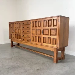 Pamono Brutalist Style Spanish Sideboard in Oak, 1970s Clearance