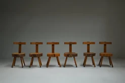 Pamono Brutalist Tree Trunk Chairs, France, 1970s, Set of 6 Outlet