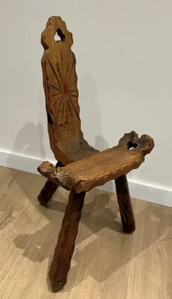 Pamono Brutalist Tripod Low Chairs, Set of 2 Clearance