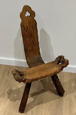 Pamono Brutalist Tripod Low Chairs, Set of 2 Clearance