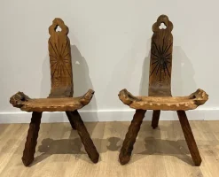 Pamono Brutalist Tripod Low Chairs, Set of 2 Clearance