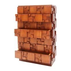 Pamono Brutalist Wooden Chest of Drawers, Italy, 2010s Clearance