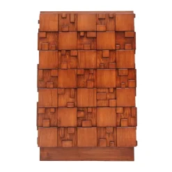 Pamono Brutalist Wooden Chest of Drawers, Italy, 2010s Clearance