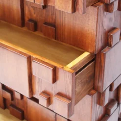 Pamono Brutalist Wooden Chest of Drawers, Italy, 2010s Clearance