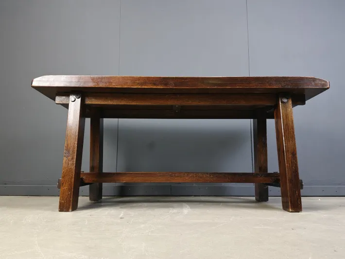 Pamono Brutalist Wooden Dining Table, 1960s Best