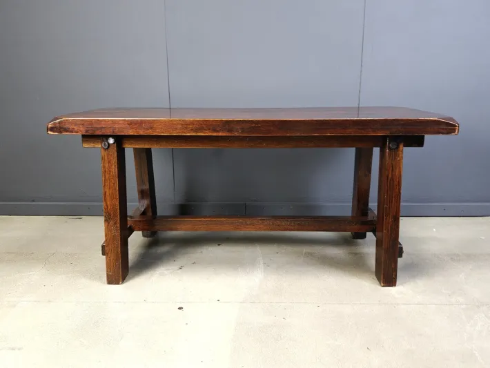 Pamono Brutalist Wooden Dining Table, 1960s Best