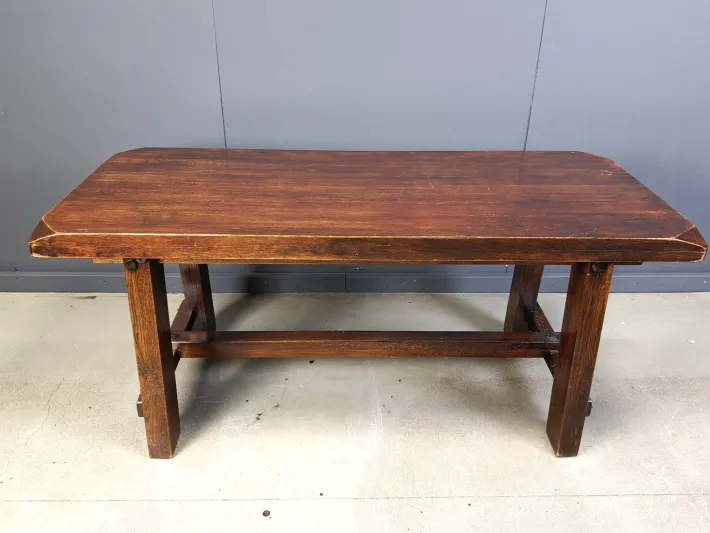 Pamono Brutalist Wooden Dining Table, 1960s Best