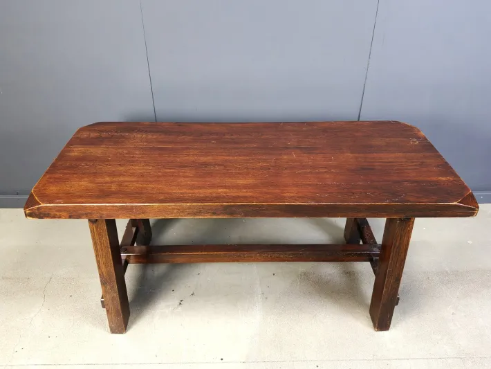 Pamono Brutalist Wooden Dining Table, 1960s Best