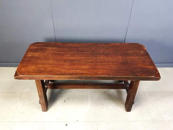 Pamono Brutalist Wooden Dining Table, 1960s Best