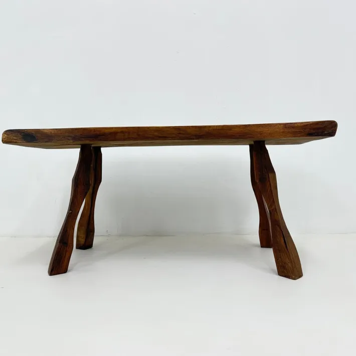Pamono Brutalist Wooden Side Table, 1970s Hot