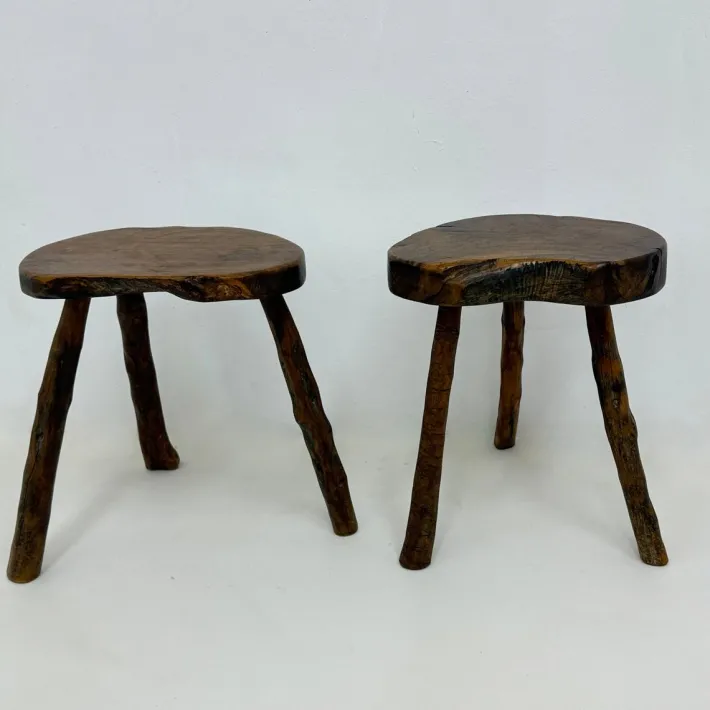 Pamono Brutalist Wooden Side Table, 1970s, Set of 2 Sale