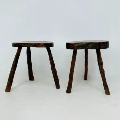 Pamono Brutalist Wooden Side Table, 1970s, Set of 2 Sale